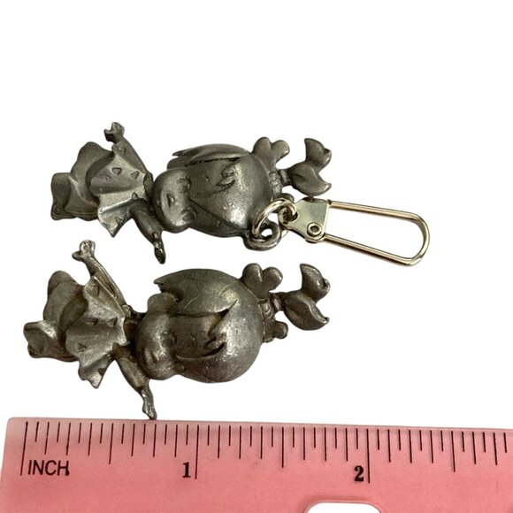 Vintage Pebbles Flintstone Pin Zipper Pull Set Warner Bros Purse Backpack Charm - Picture 4 of 9
